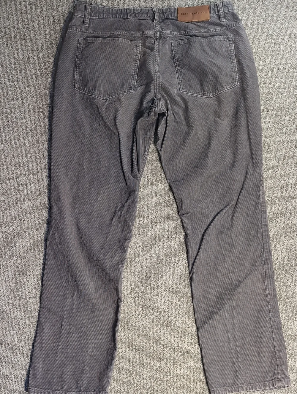 Best Made Co Fine Wale Corduroy Pants Size 36x32 Gray 100% Cotton 5 Pocket